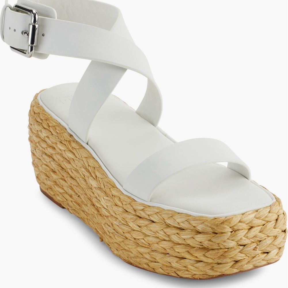 PURE Donna Karan
Lolah Ankle Strap
Raffia Platform
Sandal (Women), Size 8, NEW